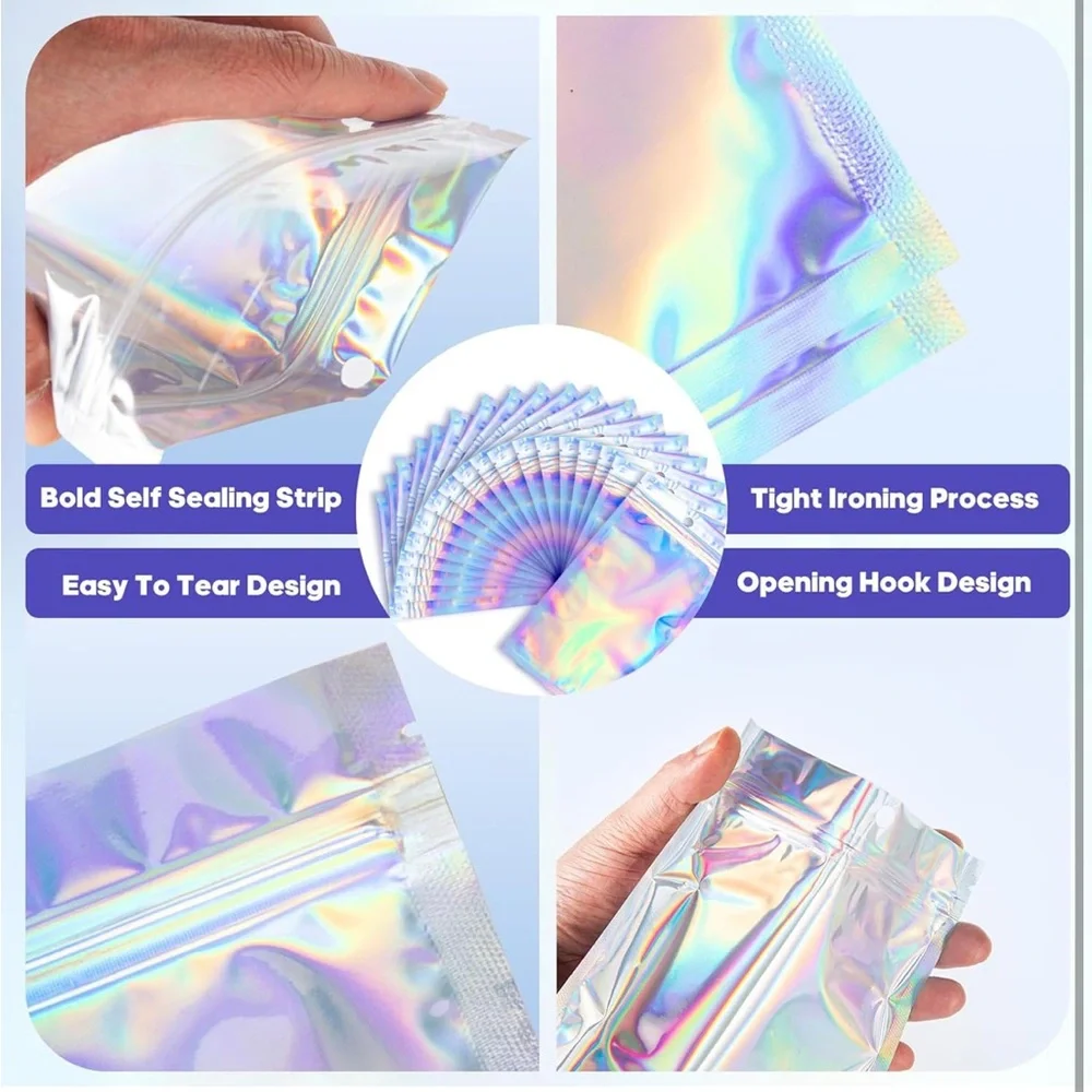 Holographic Re-Sealable Bags 5.5x7.8” 20ct 🌿🆕🌿 W/20ct Free Thank you stickers